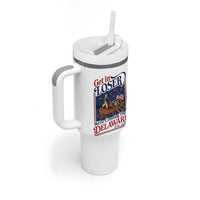 Get In Loser We're Crossing The Delaware 1776 to 2026 Retro Tumbler With Handle Funny George Washington Patriotic Fireworks Semiquincentennial