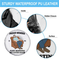Funny Napping Dad Sleepy Grandpas and Fathers Spare Tire Cover Proud Member Of The Just Resting My Eyes Club Armchair Cartoon Graphic