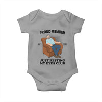 Funny Napping Dad Sleepy Grandpas and Fathers Baby Onesie Proud Member Of The Just Resting My Eyes Club Armchair Cartoon Graphic