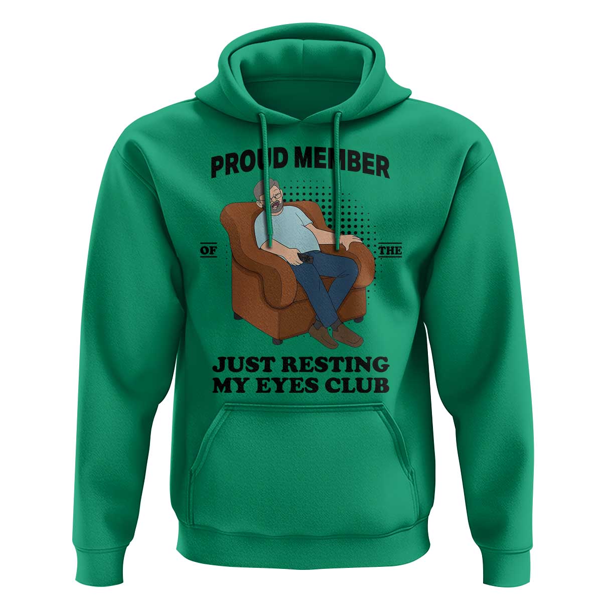Funny Napping Dad Sleepy Grandpas and Fathers Hoodie Proud Member Of The Just Resting My Eyes Club Armchair Cartoon Graphic