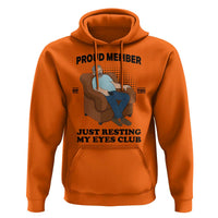 Funny Napping Dad Sleepy Grandpas and Fathers Hoodie Proud Member Of The Just Resting My Eyes Club Armchair Cartoon Graphic