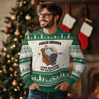 Funny Napping Dad Sleepy Grandpas and Fathers Ugly Christmas Sweater Proud Member Of The Just Resting My Eyes Club Armchair Cartoon Graphic