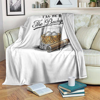 Whiskey Glass and Cigar I Will Be In The Backyard Throw Blanket Vintage Bourbon Lover Relaxing Fathers Day Gift for Men