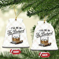 Whiskey Glass and Cigar I Will Be In The Backyard Ceramic Ornament Vintage Bourbon Lover Relaxing Fathers Day Gift for Men