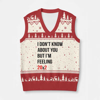 Funny 40th Birthday Pop Culture Lyric Parody V-Neck Knit Sweater Vest Im Feeling 20x2 40 Years Old Milestone Bday Gag Gift
