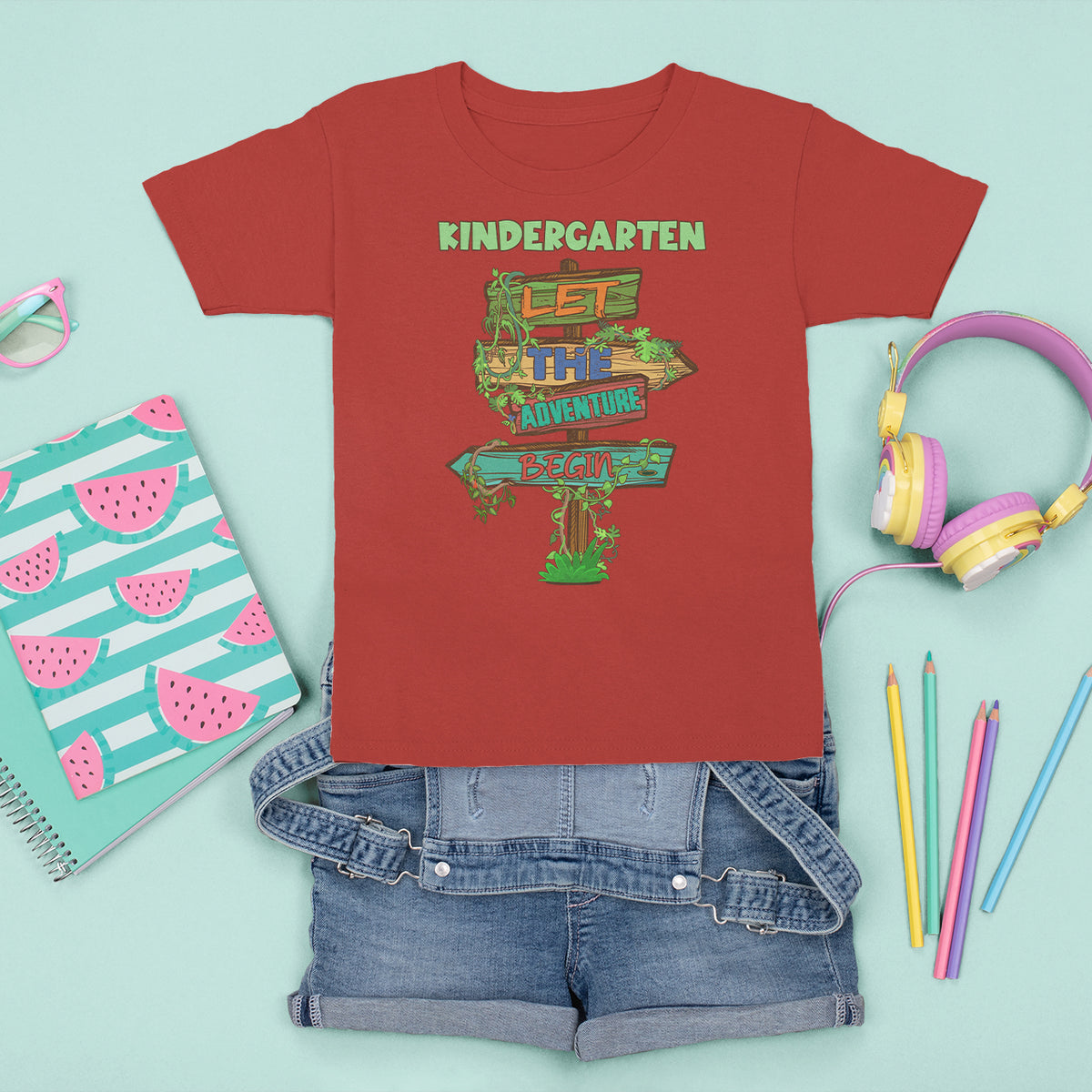 First Day Of Kindergarten T Shirt For Kid Adventure Begin Back To School - Wonder Print Shop