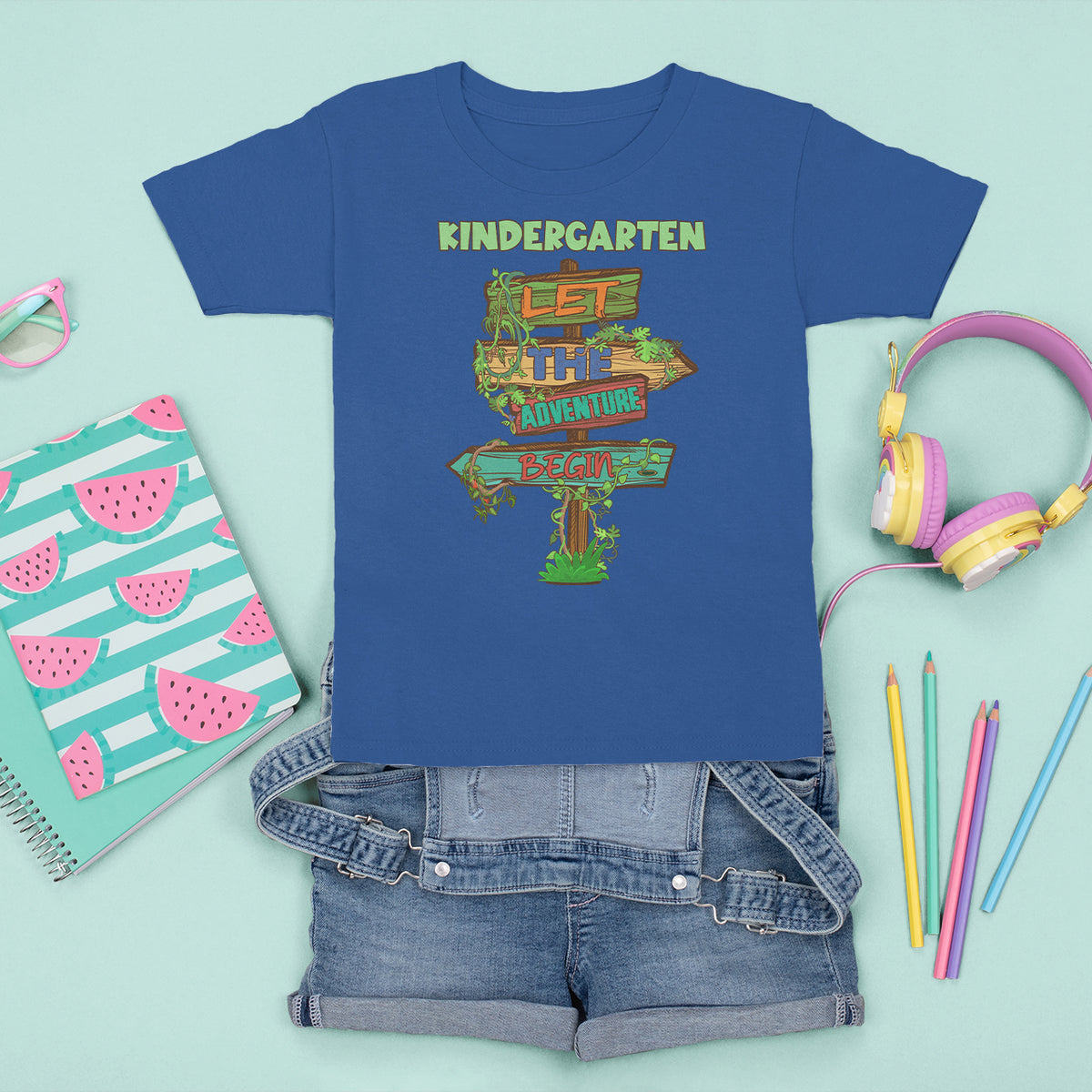 First Day Of Kindergarten T Shirt For Kid Adventure Begin Back To School - Wonder Print Shop