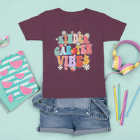 Kindergarten Vibes T Shirt For Kid 1st Day Of School Retro Groovy - Wonder Print Shop