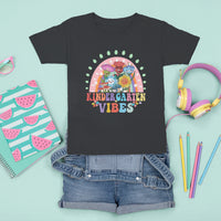 Kindergarten Vibes T Shirt For Kid Cute 1st Day Of School Retro Floral Rainbow - Wonder Print Shop