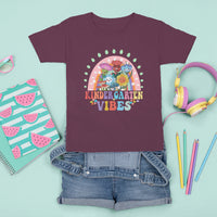 Kindergarten Vibes T Shirt For Kid Cute 1st Day Of School Retro Floral Rainbow - Wonder Print Shop