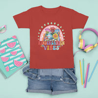 Kindergarten Vibes T Shirt For Kid Cute 1st Day Of School Retro Floral Rainbow - Wonder Print Shop