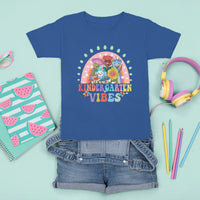 Kindergarten Vibes T Shirt For Kid Cute 1st Day Of School Retro Floral Rainbow - Wonder Print Shop