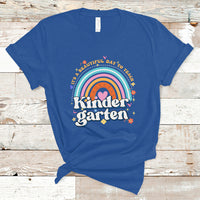 Kindergarten Teacher T Shirt It's A Beautiful Day To Teach Kinder Retro Rainbow - Wonder Print Shop