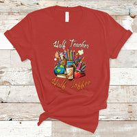 Teacher T Shirt Half Teacher Half Coffee Funny Teacher's Life T-Shirt, Coffee Power, Back To School Shirt, Gift For Teacher, Funny Teaching - Wonder Print Shop