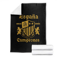 Reino De Espana Campeones Crest Graphic Throw Blanket Vintage Spain Champions 2 Stars Spanish Pride Sports Fan