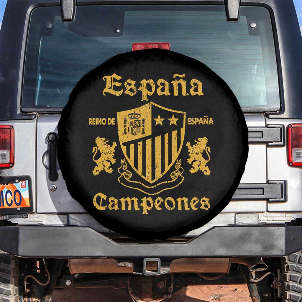 Reino De Espana Campeones Crest Graphic Spare Tire Cover Vintage Spain Champions 2 Stars Spanish Pride Sports Fan