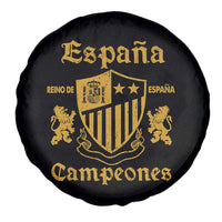 Reino De Espana Campeones Crest Graphic Spare Tire Cover Vintage Spain Champions 2 Stars Spanish Pride Sports Fan
