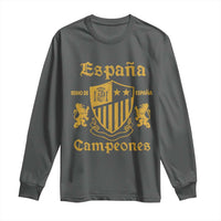 Reino De Espana Campeones Crest Graphic Long Sleeve Shirt Vintage Spain Champions 2 Stars Spanish Pride Sports Fan