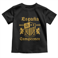Reino De Espana Campeones Crest Graphic Toddler T Shirt Vintage Spain Champions 2 Stars Spanish Pride Sports Fan