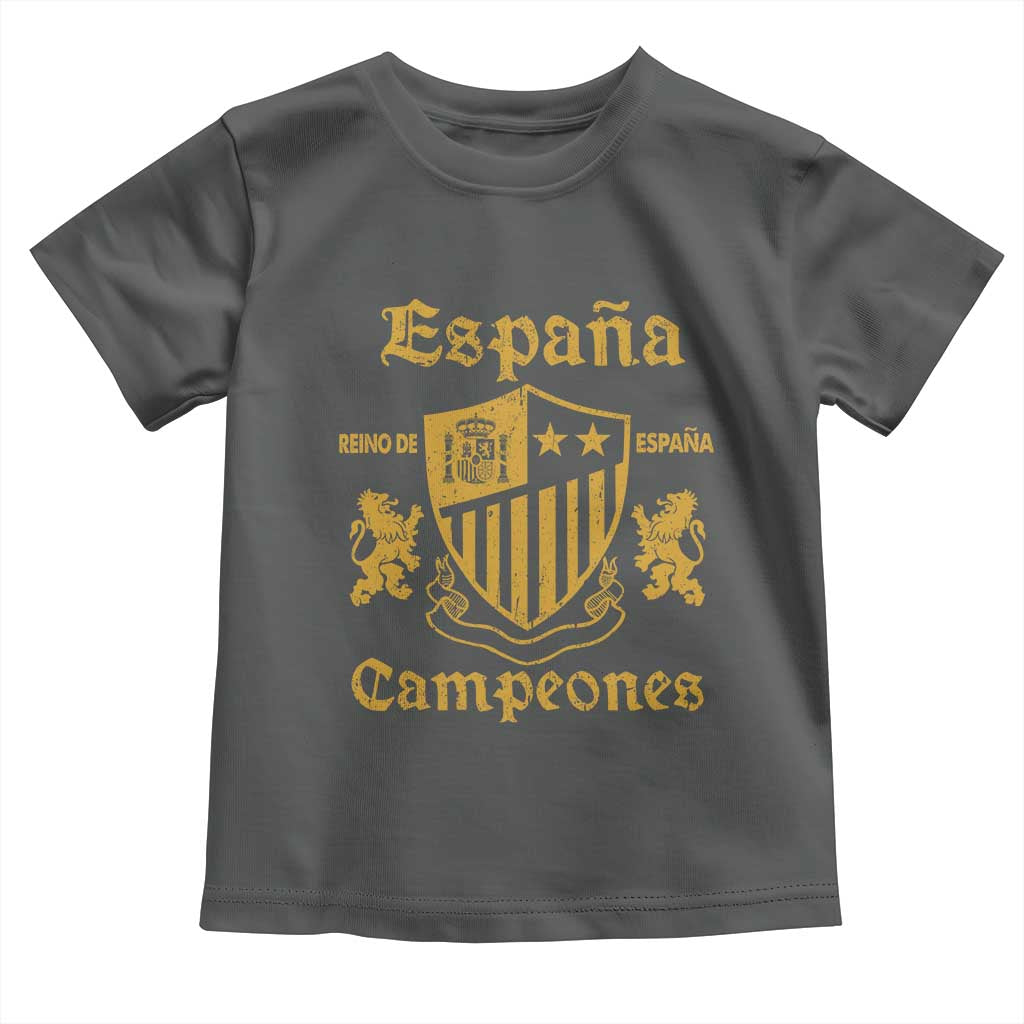 Reino De Espana Campeones Crest Graphic Toddler T Shirt Vintage Spain Champions 2 Stars Spanish Pride Sports Fan