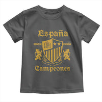 Reino De Espana Campeones Crest Graphic Toddler T Shirt Vintage Spain Champions 2 Stars Spanish Pride Sports Fan