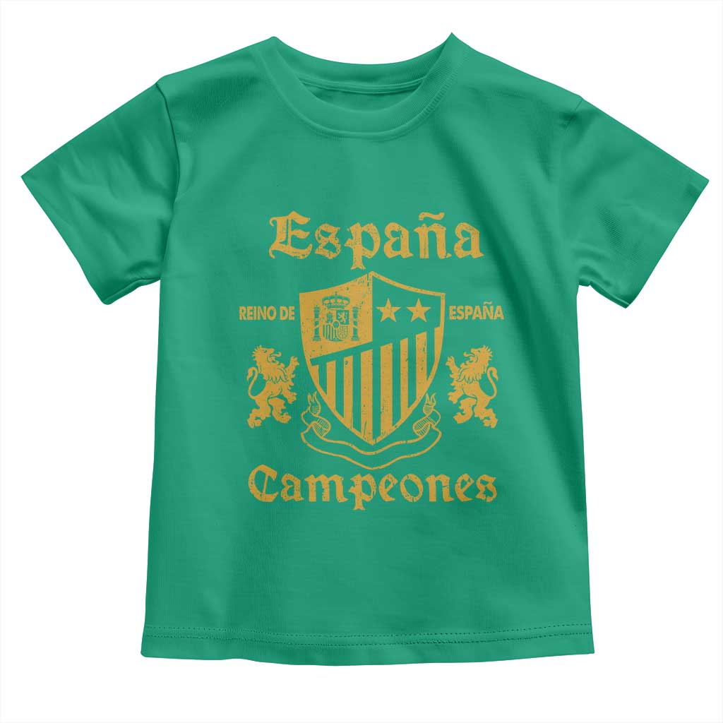 Reino De Espana Campeones Crest Graphic Toddler T Shirt Vintage Spain Champions 2 Stars Spanish Pride Sports Fan
