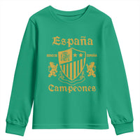 Reino De Espana Campeones Crest Graphic Youth Sweatshirt Vintage Spain Champions 2 Stars Spanish Pride Sports Fan