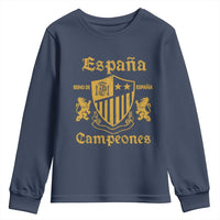 Reino De Espana Campeones Crest Graphic Youth Sweatshirt Vintage Spain Champions 2 Stars Spanish Pride Sports Fan
