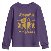 Reino De Espana Campeones Crest Graphic Youth Sweatshirt Vintage Spain Champions 2 Stars Spanish Pride Sports Fan