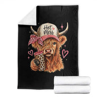 Hot Mess Highland Cow Pink Leopard Coquette Throw Blanket Cute Western Country Mom Life