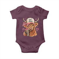 Hot Mess Highland Cow Pink Leopard Coquette Baby Onesie Cute Western Country Mom Life