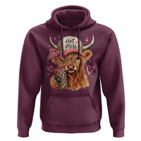 Hot Mess Highland Cow Pink Leopard Coquette Hoodie Cute Western Country Mom Life