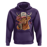 Hot Mess Highland Cow Pink Leopard Coquette Hoodie Cute Western Country Mom Life