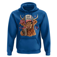 Hot Mess Highland Cow Pink Leopard Coquette Hoodie Cute Western Country Mom Life
