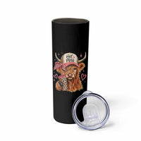 Hot Mess Highland Cow Pink Leopard Coquette Skinny Tumbler Cute Western Country Mom Life