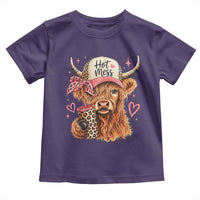 Hot Mess Highland Cow Pink Leopard Coquette Toddler T Shirt Cute Western Country Mom Life