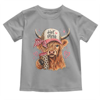Hot Mess Highland Cow Pink Leopard Coquette Toddler T Shirt Cute Western Country Mom Life