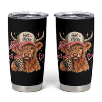 Hot Mess Highland Cow Pink Leopard Coquette Tumbler Cup Cute Western Country Mom Life
