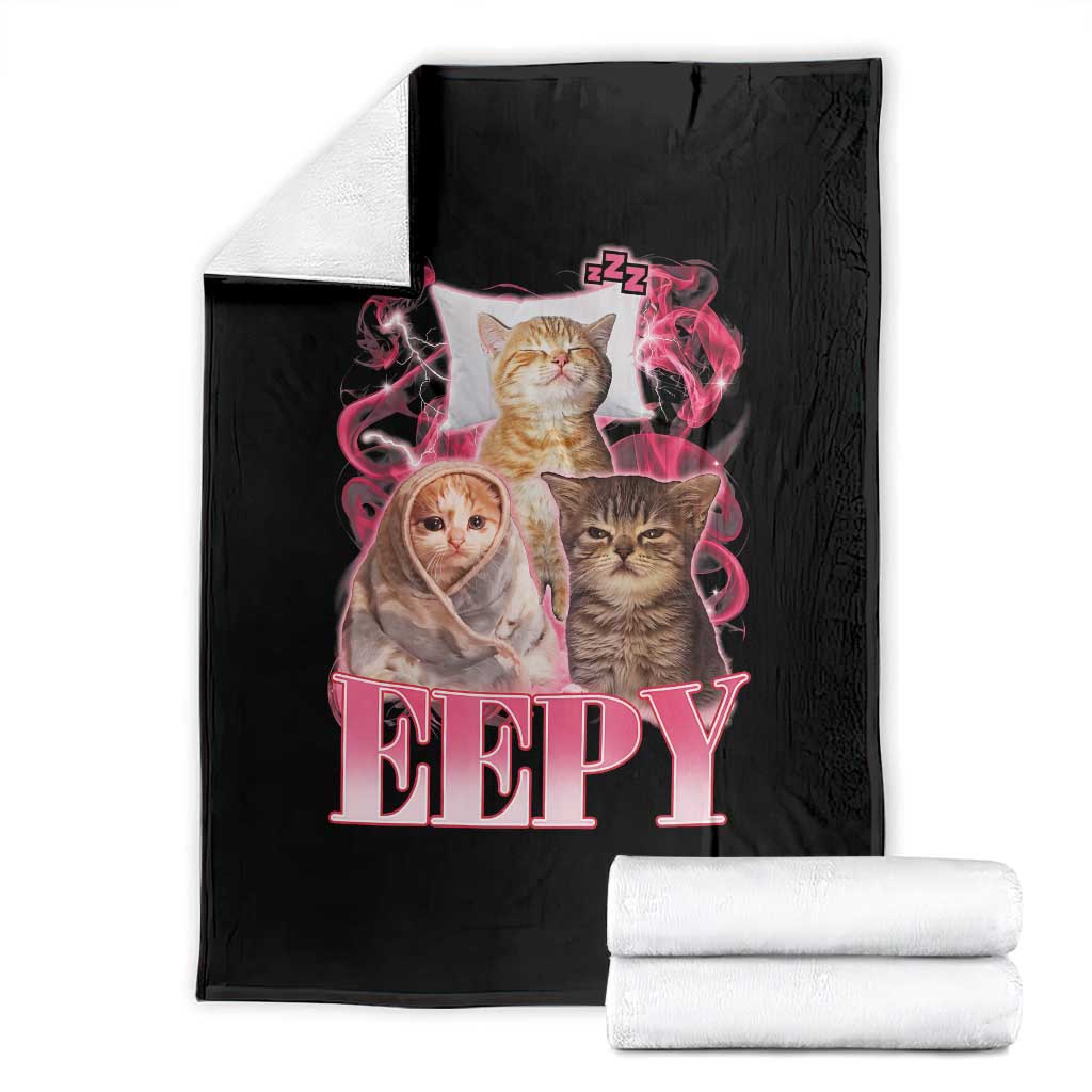 Eepy Sleepy Cats Y2K Bootleg Meme Graphic Throw Blanket Funny Internet Culture Humor