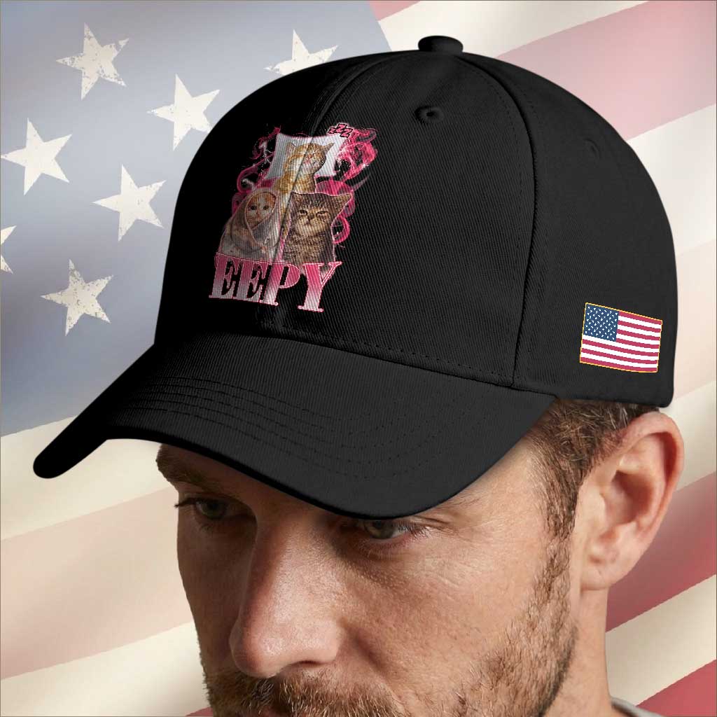 Eepy Sleepy Cats Y2K Bootleg Meme Graphic Baseball Cap Funny Internet Culture Humor