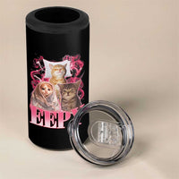 Eepy Sleepy Cats Y2K Bootleg Meme Graphic 4 in 1 Can Cooler Tumbler Funny Internet Culture Humor