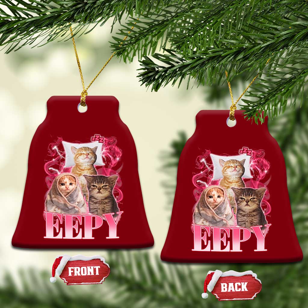 Eepy Sleepy Cats Y2K Bootleg Meme Graphic Ceramic Ornament Funny Internet Culture Humor