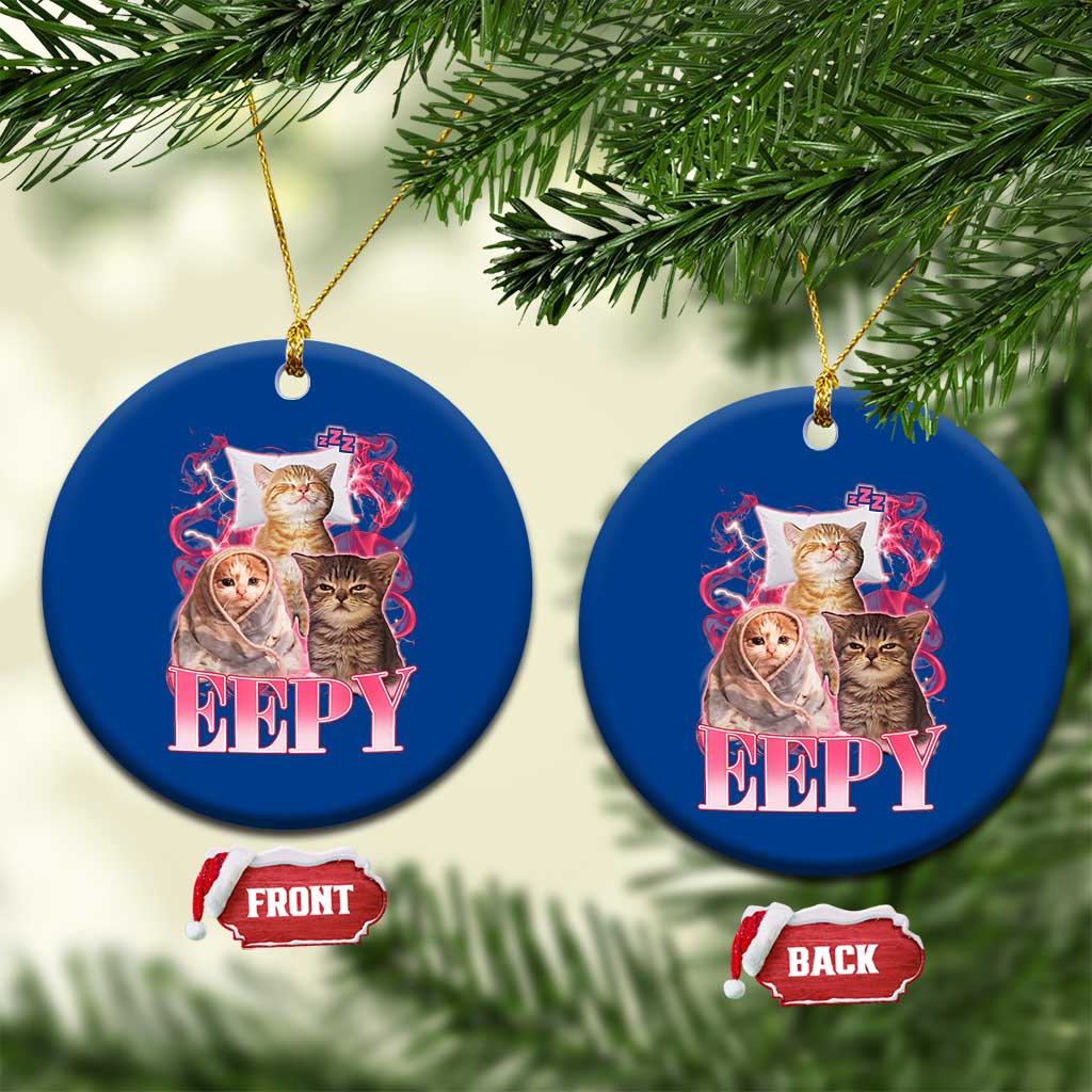 Eepy Sleepy Cats Y2K Bootleg Meme Graphic Ceramic Ornament Funny Internet Culture Humor