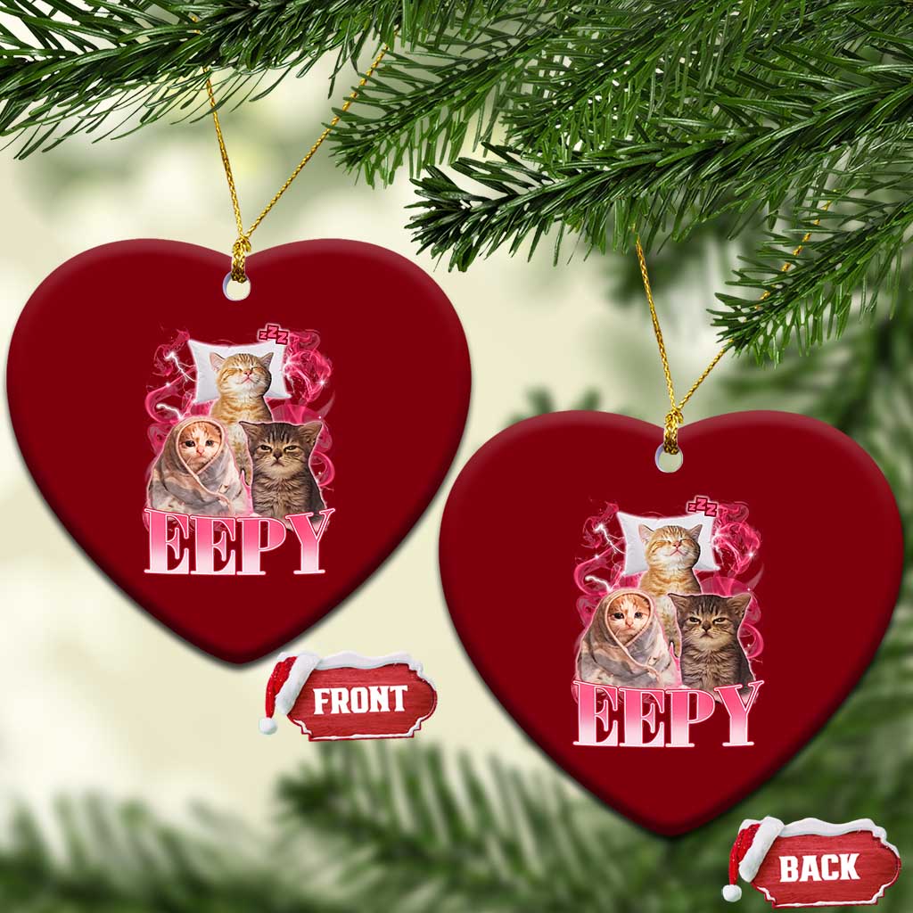 Eepy Sleepy Cats Y2K Bootleg Meme Graphic Ceramic Ornament Funny Internet Culture Humor