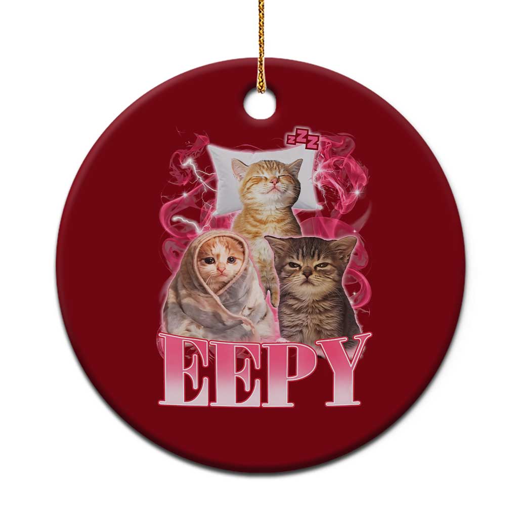Eepy Sleepy Cats Y2K Bootleg Meme Graphic Ceramic Ornament Funny Internet Culture Humor