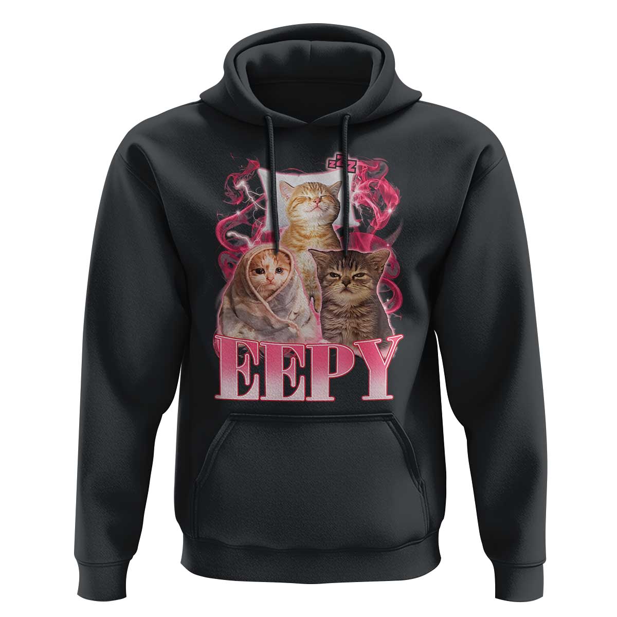 Eepy Sleepy Cats Y2K Bootleg Meme Graphic Hoodie Funny Internet Culture Humor