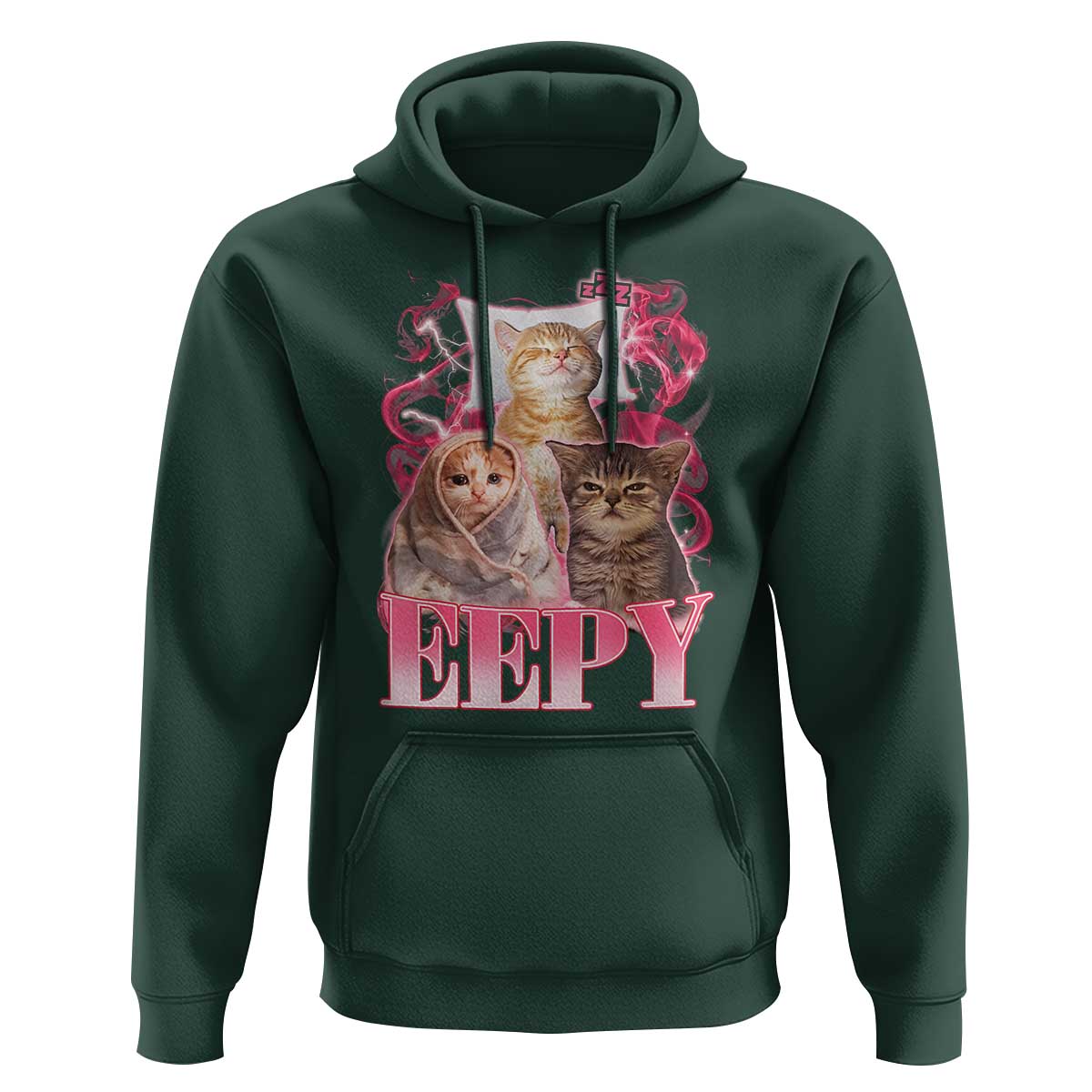 Eepy Sleepy Cats Y2K Bootleg Meme Graphic Hoodie Funny Internet Culture Humor