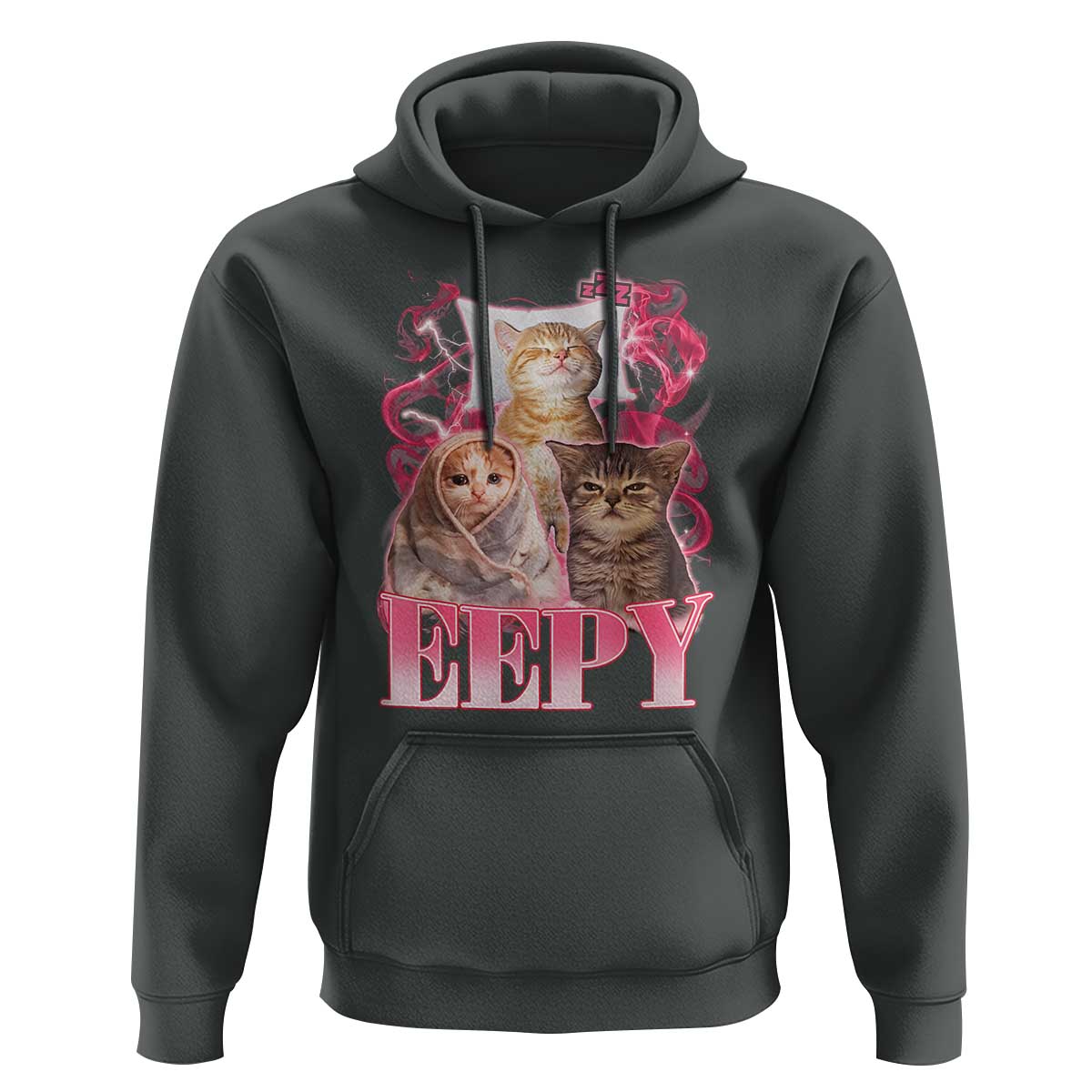 Eepy Sleepy Cats Y2K Bootleg Meme Graphic Hoodie Funny Internet Culture Humor