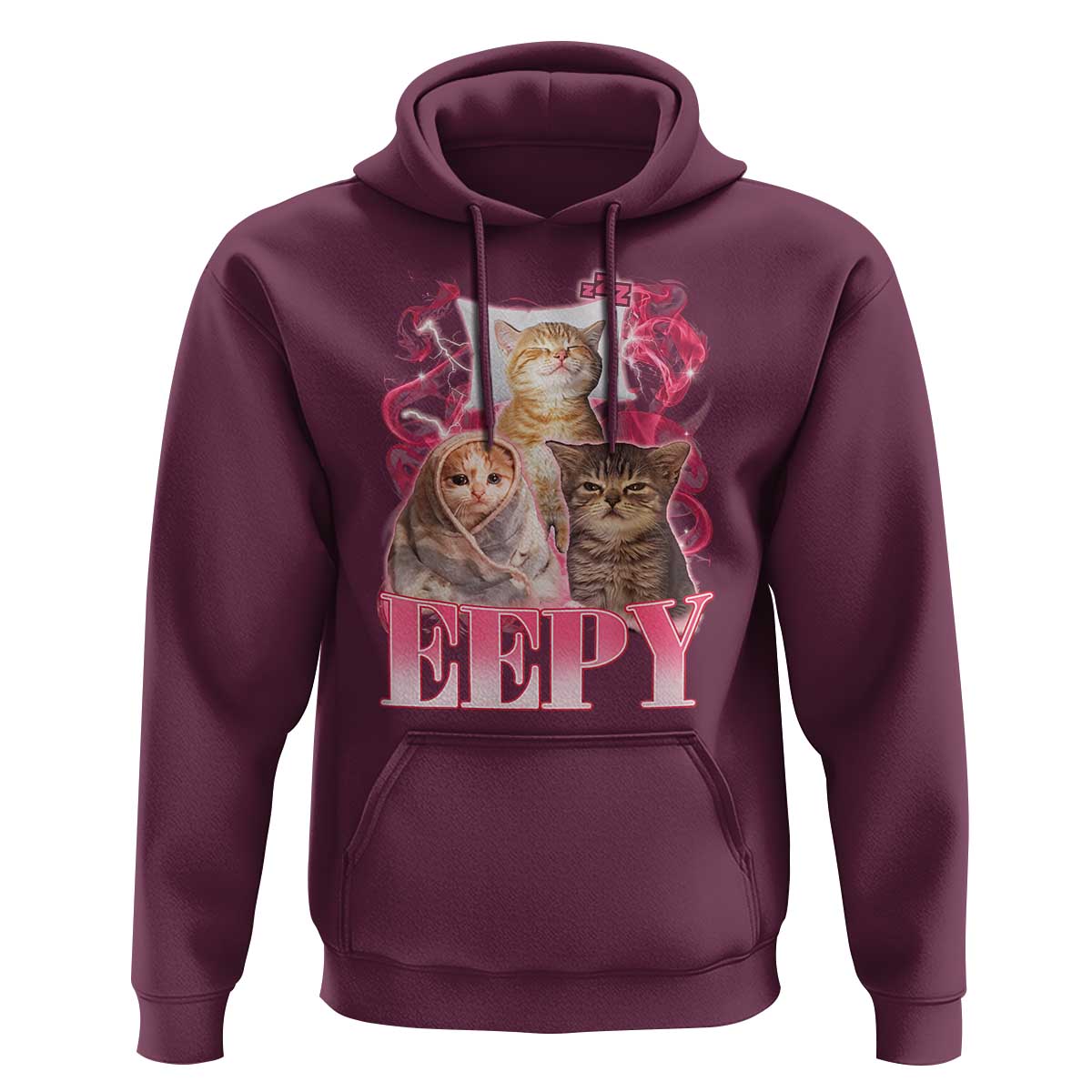 Eepy Sleepy Cats Y2K Bootleg Meme Graphic Hoodie Funny Internet Culture Humor