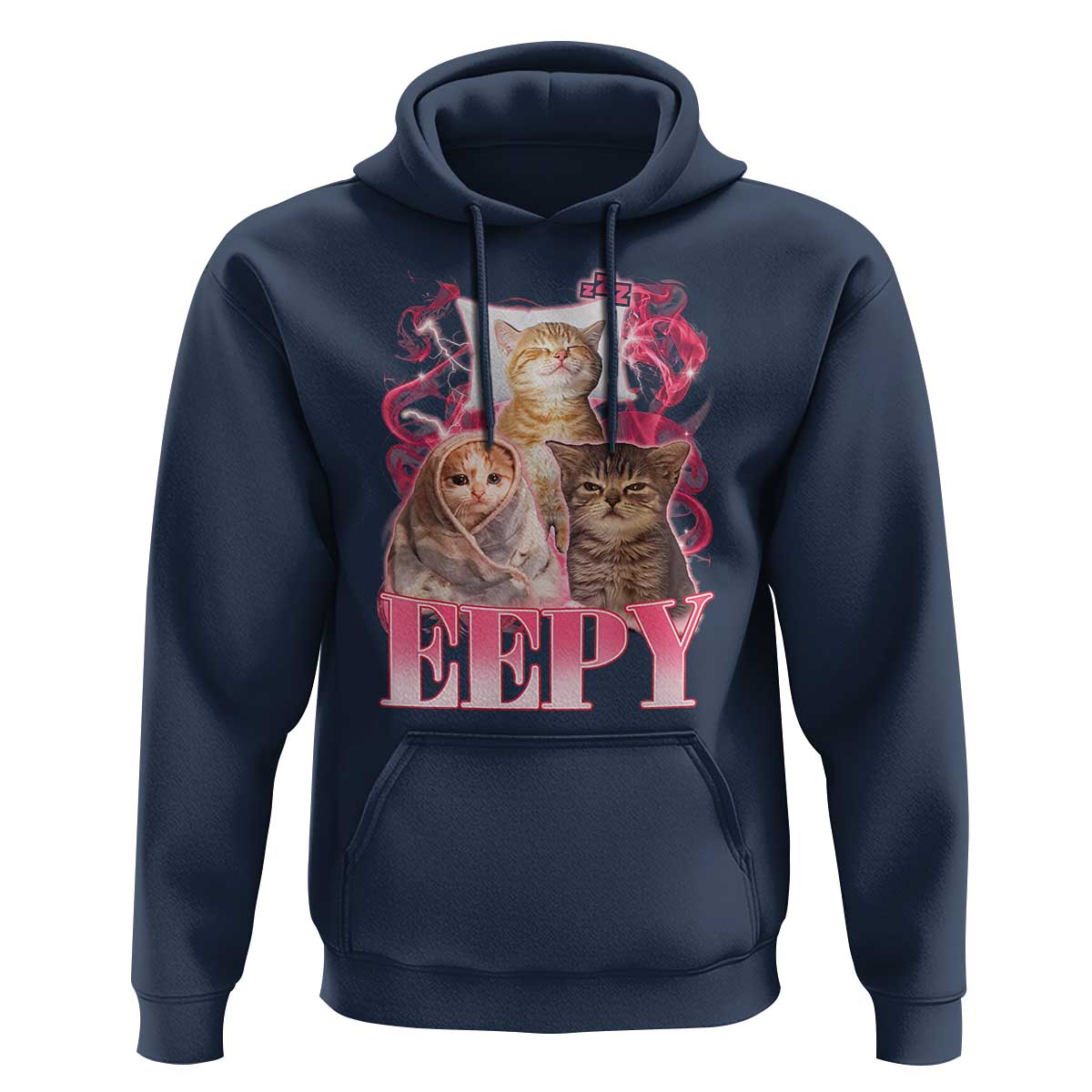 Eepy Sleepy Cats Y2K Bootleg Meme Graphic Hoodie Funny Internet Culture Humor